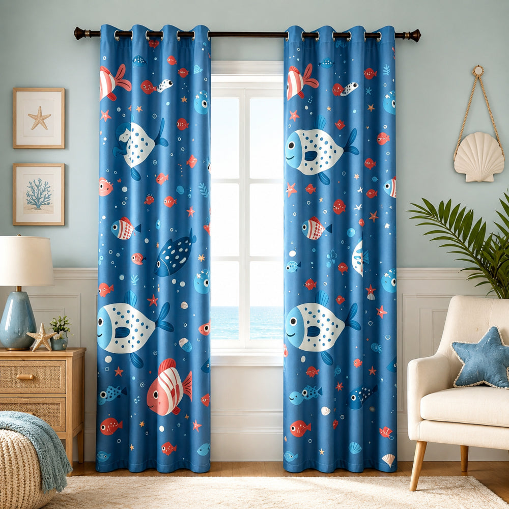 Παιδική Κουρτίνα Σκίασης με Κρίκο Ocean Friends Υ270xΦ280cm A856-7