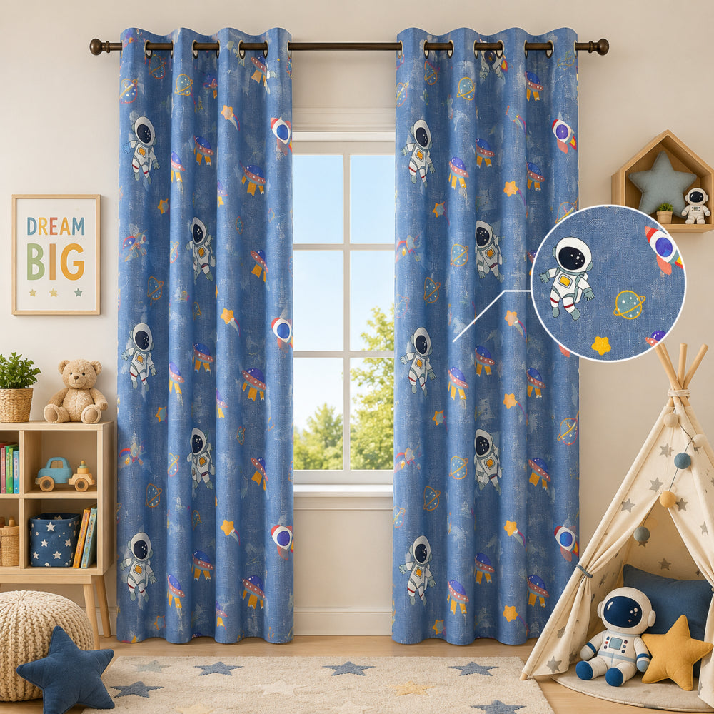 Παιδική Κουρτίνα Σκίασης με Κρίκο Space Adventure Υ270xΦ280cm A856-16