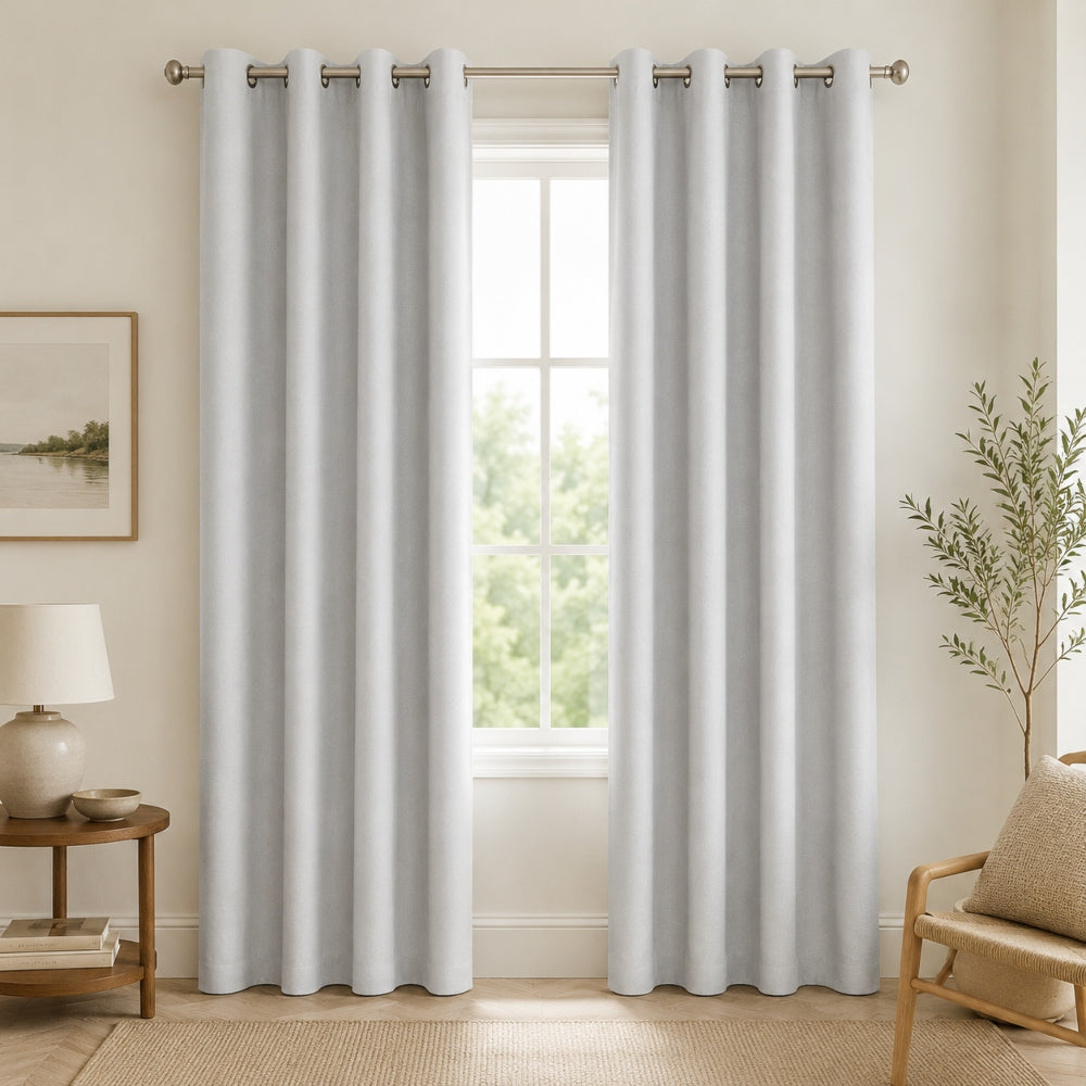 Κουρτίνα Σκίασης Λευκή με Κρίκο 140x265cm AD6010-1