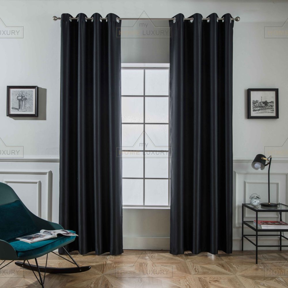 Dellia - Κουρτίνα Σκίασης Μαύρη Με Κρίκο Υ265xΦ140cm AD6038-18