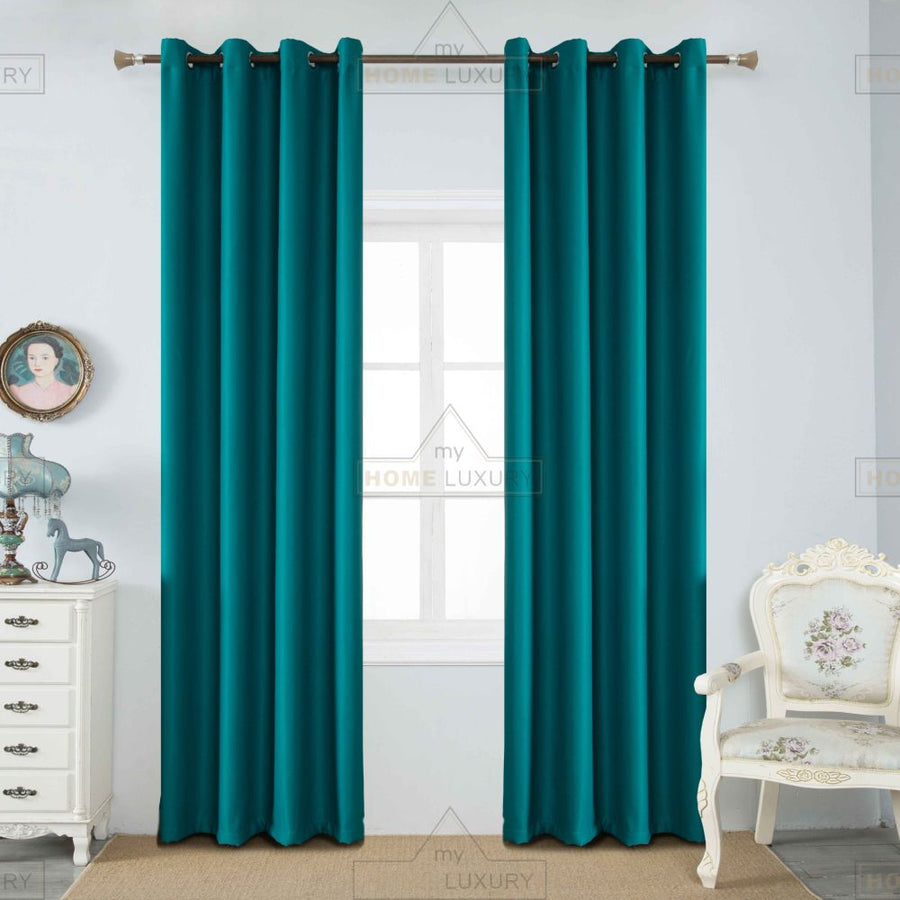 Dellia - Κουρτίνα Σκίασης Πετρόλ Με Κρίκο Υ265xΦ140cm AD6038-5 — 1