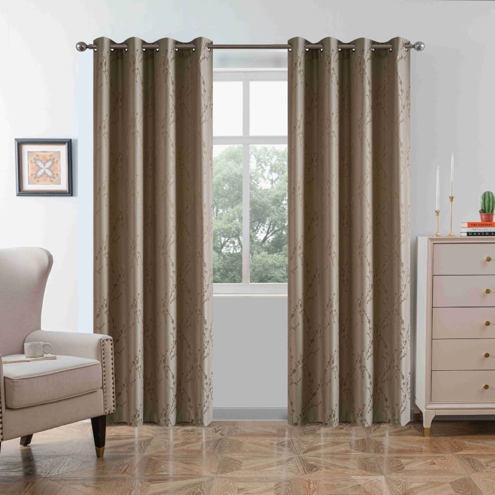 Maira Κουρτίνα Σκίασης Καφ΄έ με Κρίκο Υ260xΦ140cm AD6052-2