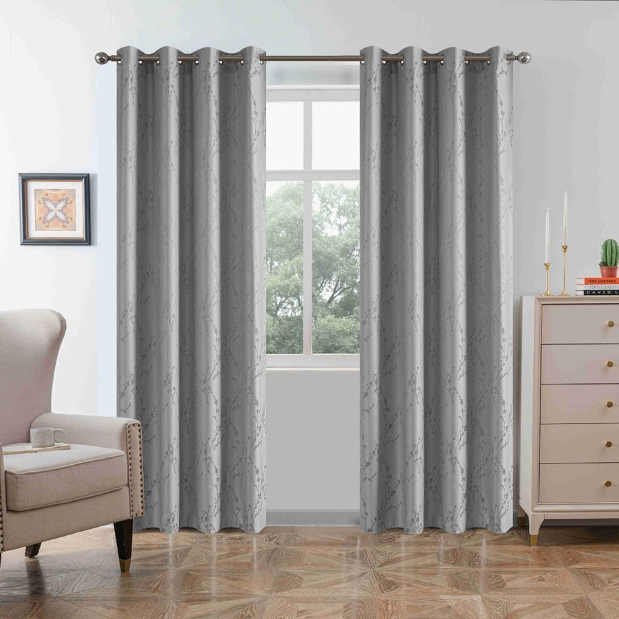 Maira Κουρτίνα Σκίασης Σενίλ Γκρι με Κρίκο Υ260xΦ140cm AD6052-3
