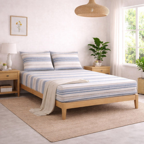 Arbia - Σεντόνι Διπλό με Λάστιχο 160x200+30cm με 2 μαξιλαροθήκες 50Χ70cm , 100% βαμβάκι 023907 — 2