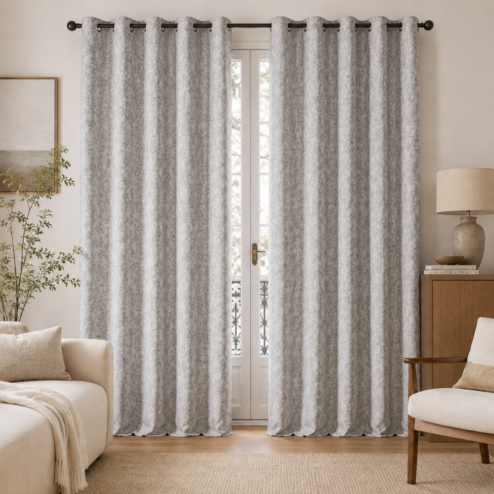 Κουρτίνα Σκίασης Σενίλ Γκρι Με Κρίκο Υ270xΦ280cm B279-15