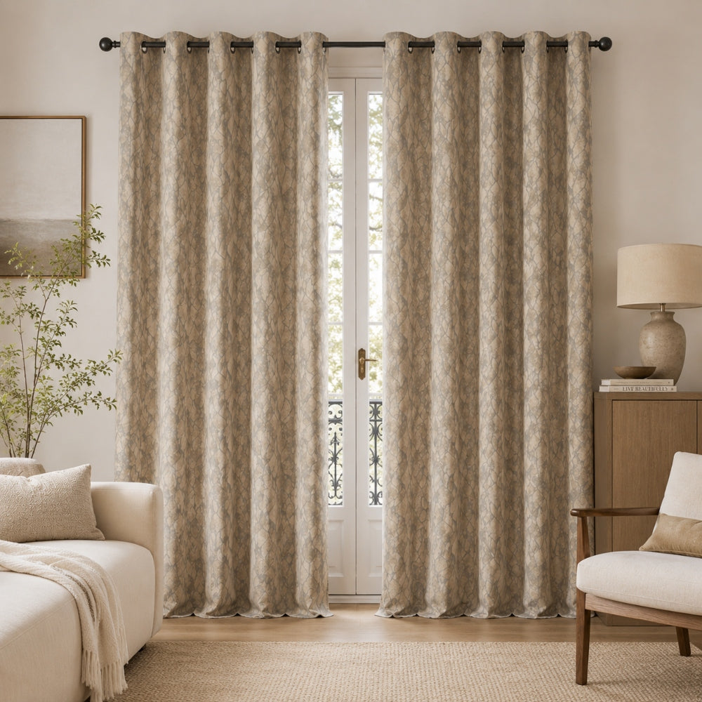 Κουρτίνα Σκίασης Σενίλ Καφέ Με Κρίκο Υ270xΦ280cm B279-5