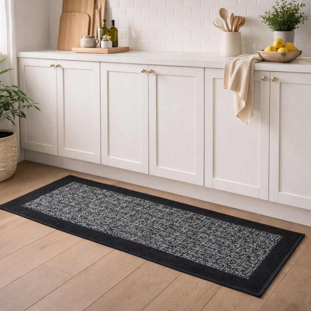 Πατάκι Κουζίνας Μαύρο Με Σχέδιο 50x120cm BZTH-02120
