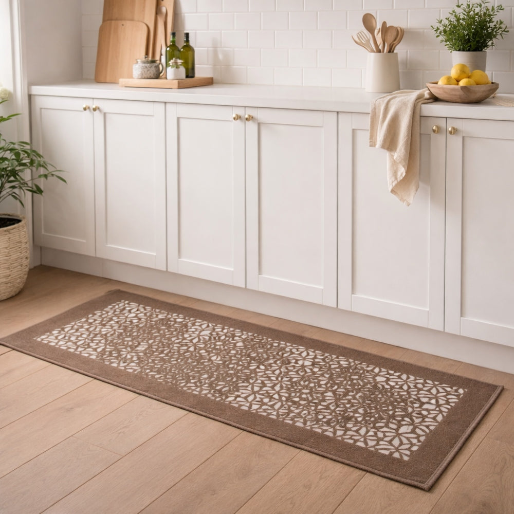 Πατάκι Κουζίνας Μπεζ Με Σχέδιο 50x120cm BZTH-06120