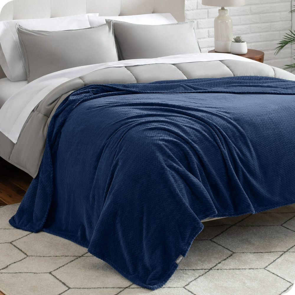Κουβέρτα Coral Fleece Waves Μπλε Ημίδιπλη 160x220cm BL160-07