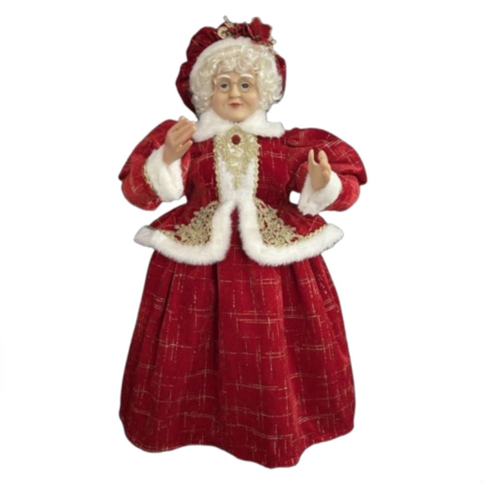 Χριστουγεννιάτικη Διακοσμητική Φιγούρα Mrs. Claus με Γυαλιά & Κόκκινο Φόρεμα 60cm