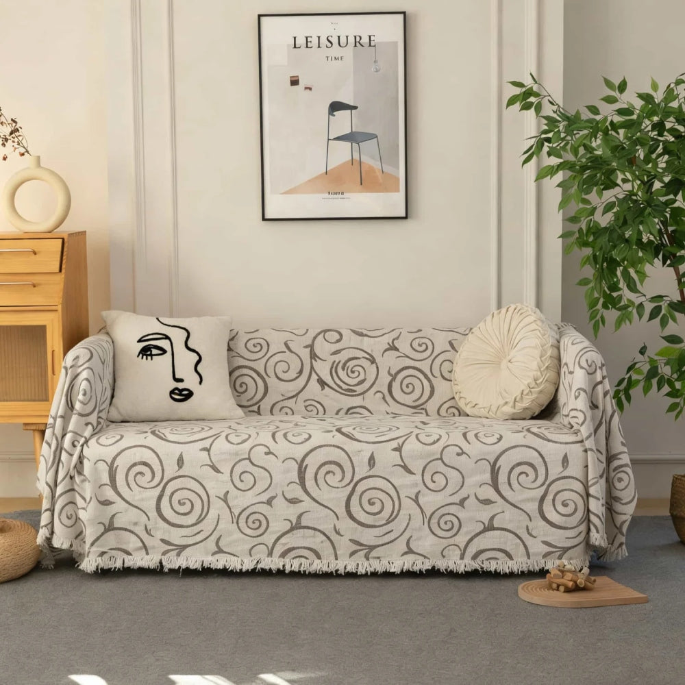 Ριχτάρι καναπέ ζακάρ 180x180cm Καφέ C27-9180