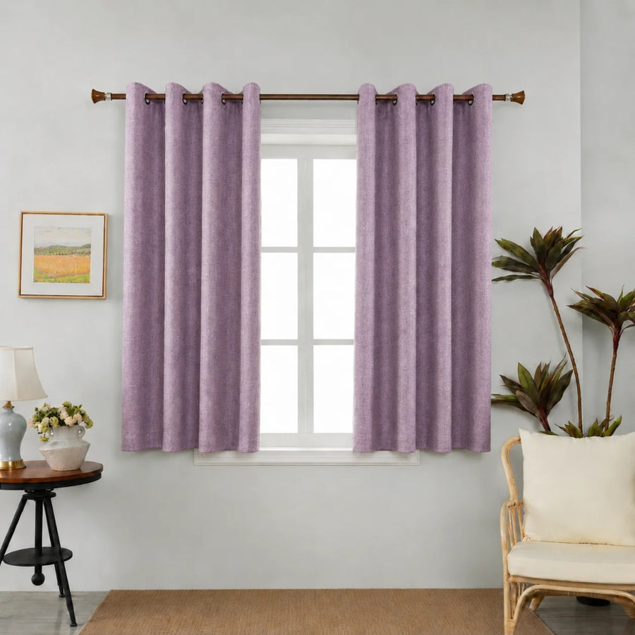 Linen Κουρτίνα Μωβ 80% Σκίασης Με Κρίκο Υ1.40ΧΦ2.00cm AK786-10 — 1