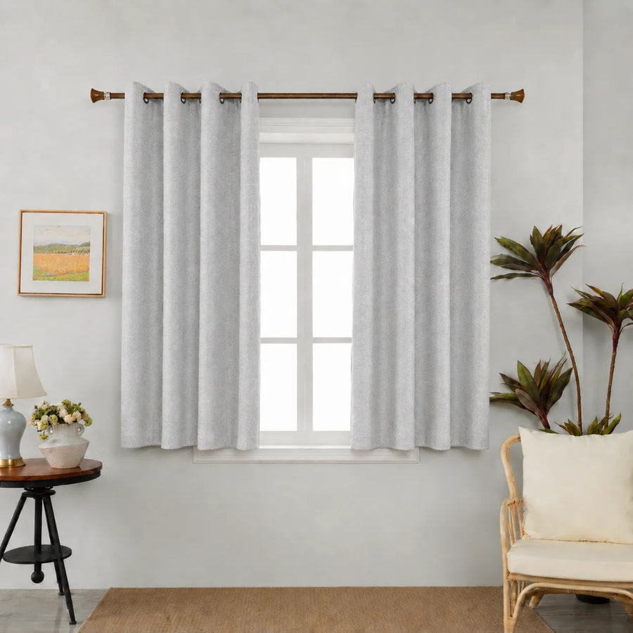 Linen Κουρτίνα Γκρι Ανοιχτό 80% Σκίασης Με Κρίκο Υ1.40ΧΦ2.00cm AK786-11 — 1