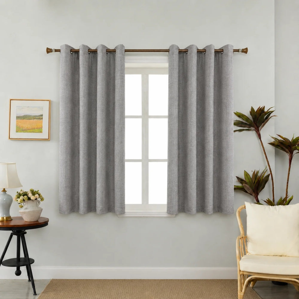 Linen Κουρτίνα Γκρι Σκούρο 80% Σκίασης Με Κρίκο Υ1.40ΧΦ2.00cm AK786-16
