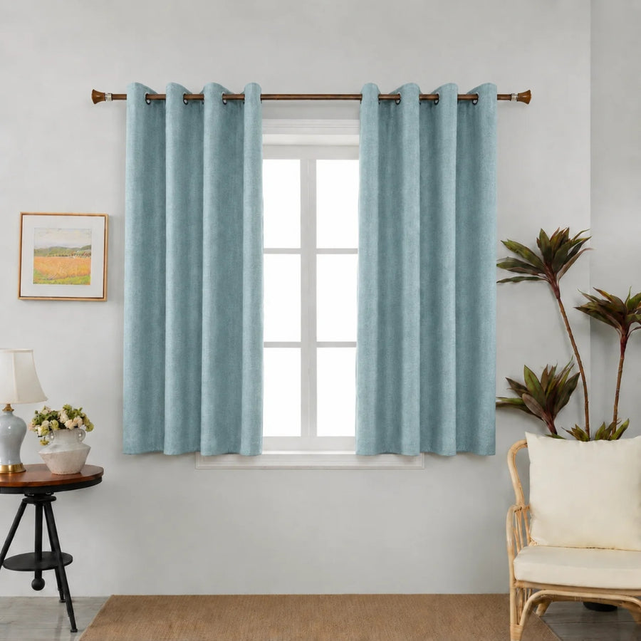 Linen Κουρτίνα Πετρόλ 80% Σκίασης Με Κρίκο Υ1.40ΧΦ2.00cm AK786-7 — 1