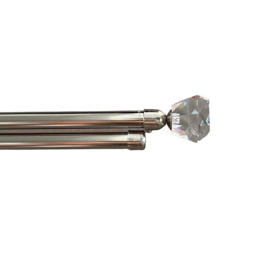 Crystal Διπλό Κουρτινόξυλο Ασημί 160 εώς 310 cm 19mm FSJ-D3SILVER — 1