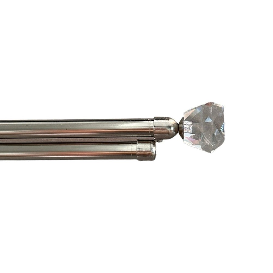 Crystal Διπλό Κουρτινόξυλο Ασημί 120 εώς 200 cm 19mm FSJ-D2SILVER — 1