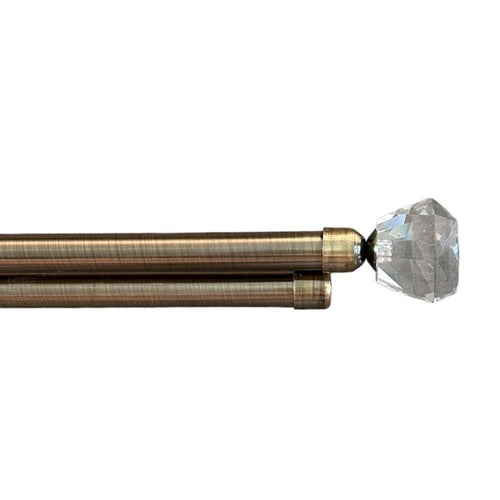 Crystal Διπλό Κουρτινόξυλο Χρυσό 160 εώς 310 cm 19mm FSJ-D3GOLD — 1