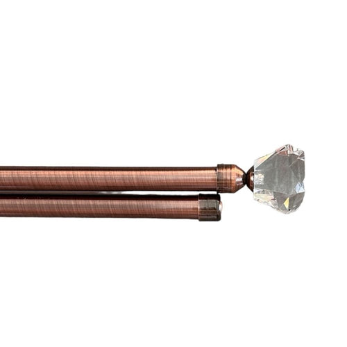 Crystal Διπλό Κουρτινόξυλο Μπρονζέ 120 εώς 200 cm 19mm FSJ-D2BRONZE — 1