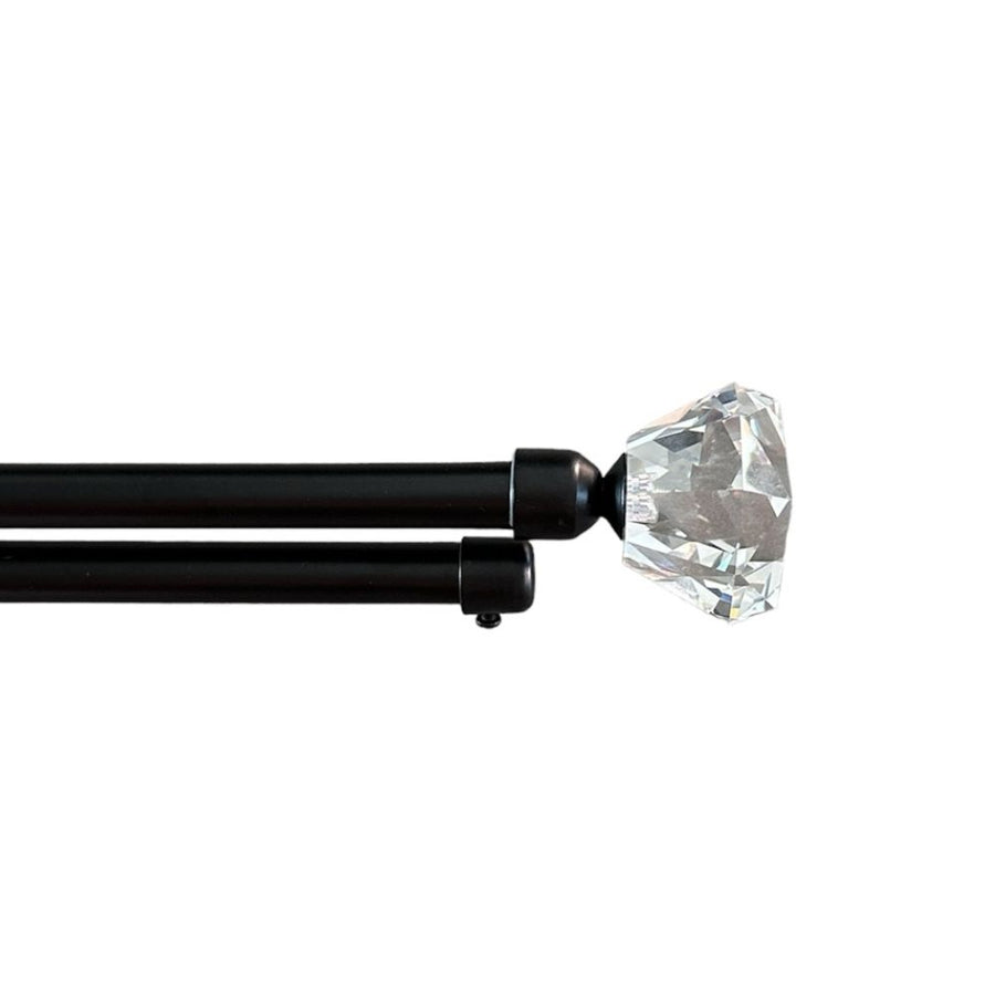 Crystal Διπλό Κουρτινόξυλο Μαύρο 120 εώς 200 cm 19mm FSJ-D2BLACK — 1