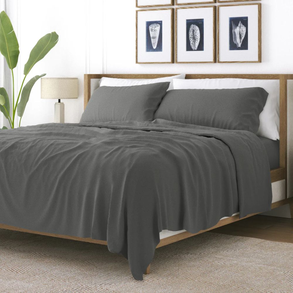 Σετ Σεντόνια Ημίδιπλα Polycotton 160x240 Γκρι Σκούρο LUS-016160