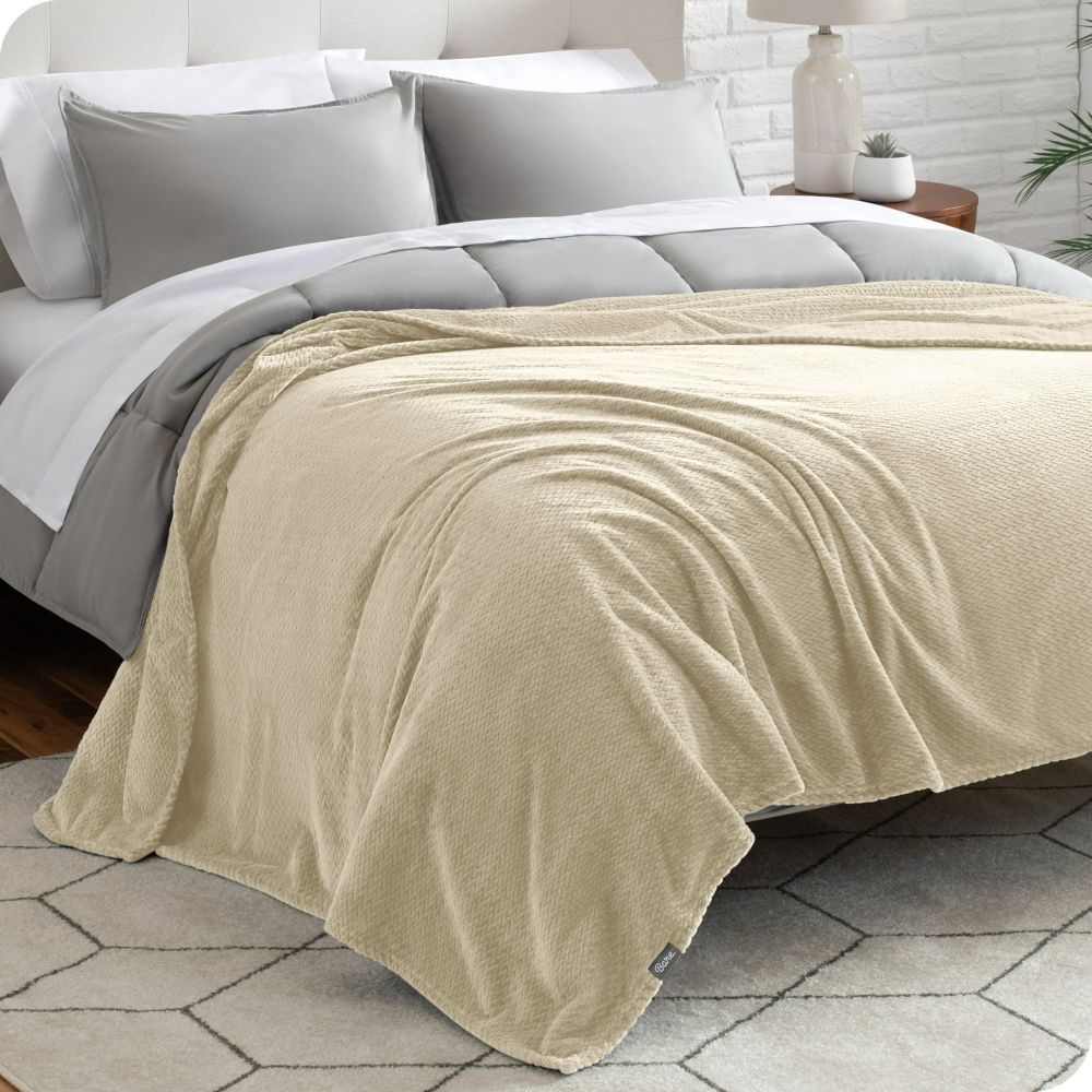 Κουβέρτα Coral Fleece Waves Εκρού Υπέρδιπλη 220x240cm BL220-08