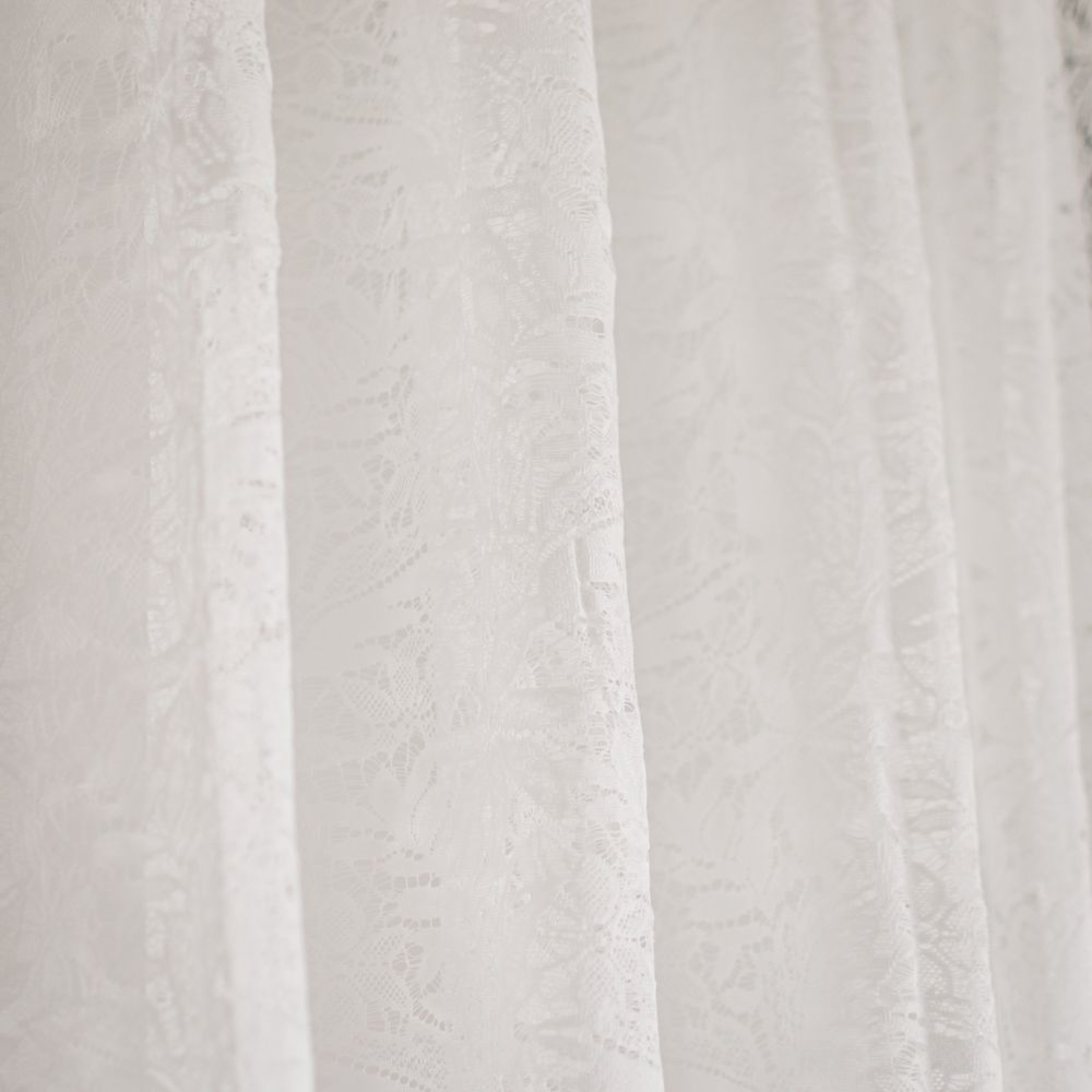Lace Flowers Κουρτίνα Δαντέλα Άσπρη Ημιδιάφανη Υ270xΦ280cm Με Kρίκο A635-12