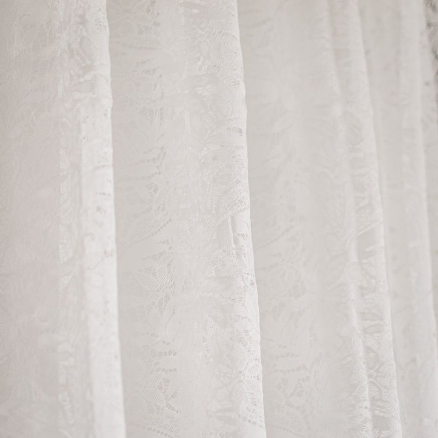 Lace Flowers Κουρτίνα Δαντέλα Άσπρη Ημιδιάφανη Υ270xΦ280cm Με Kρίκο A635-12