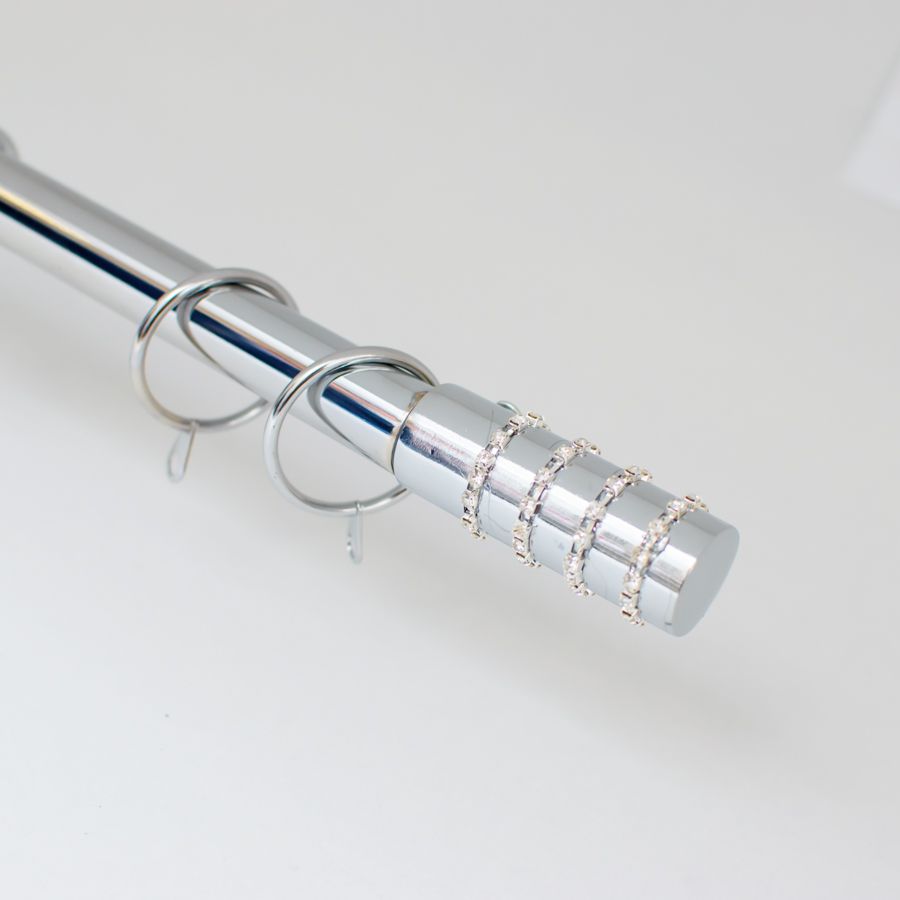 Strass Silver Μονό Κουρτινόξυλο 160 έως 310cm 29392 — 1