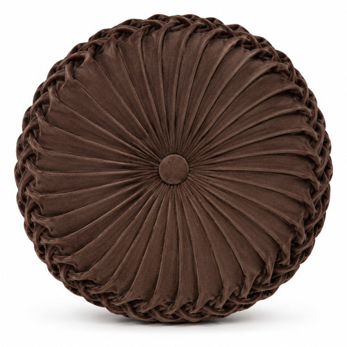 Decor Velvet Καφέ Διακοσμητικό Μαξιλαράκι Στρόγγυλο 40cm HLRZD-13 — 2