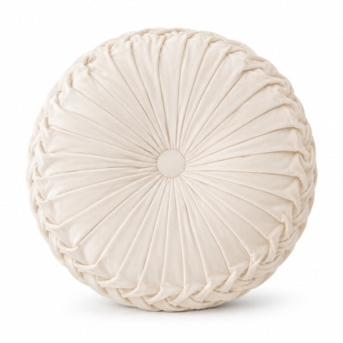 Decor Velvet Εκρού Διακοσμητικό Μαξιλαράκι Στρόγγυλο 40cm HLRZD-07 — 2