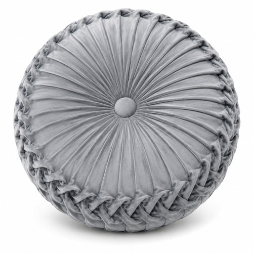 Decor Velvet Γκρι Διακοσμητικό Μαξιλαράκι Στρόγγυλο 40cm HLRZD-15 — 2