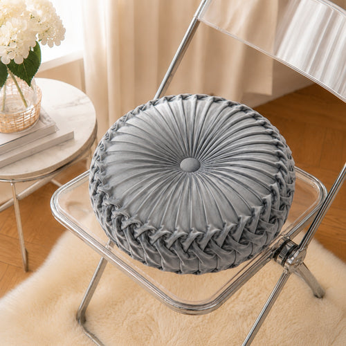 Decor Velvet Γκρι Διακοσμητικό Μαξιλαράκι Στρόγγυλο 40cm HLRZD-15 — 1