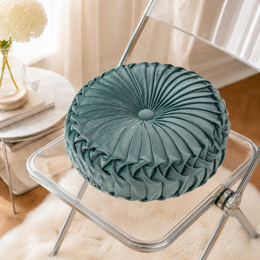Decor Velvet Πετρόλ Διακοσμητικό Μαξιλαράκι Στρόγγυλο 40cm HLRZD-10 — 1