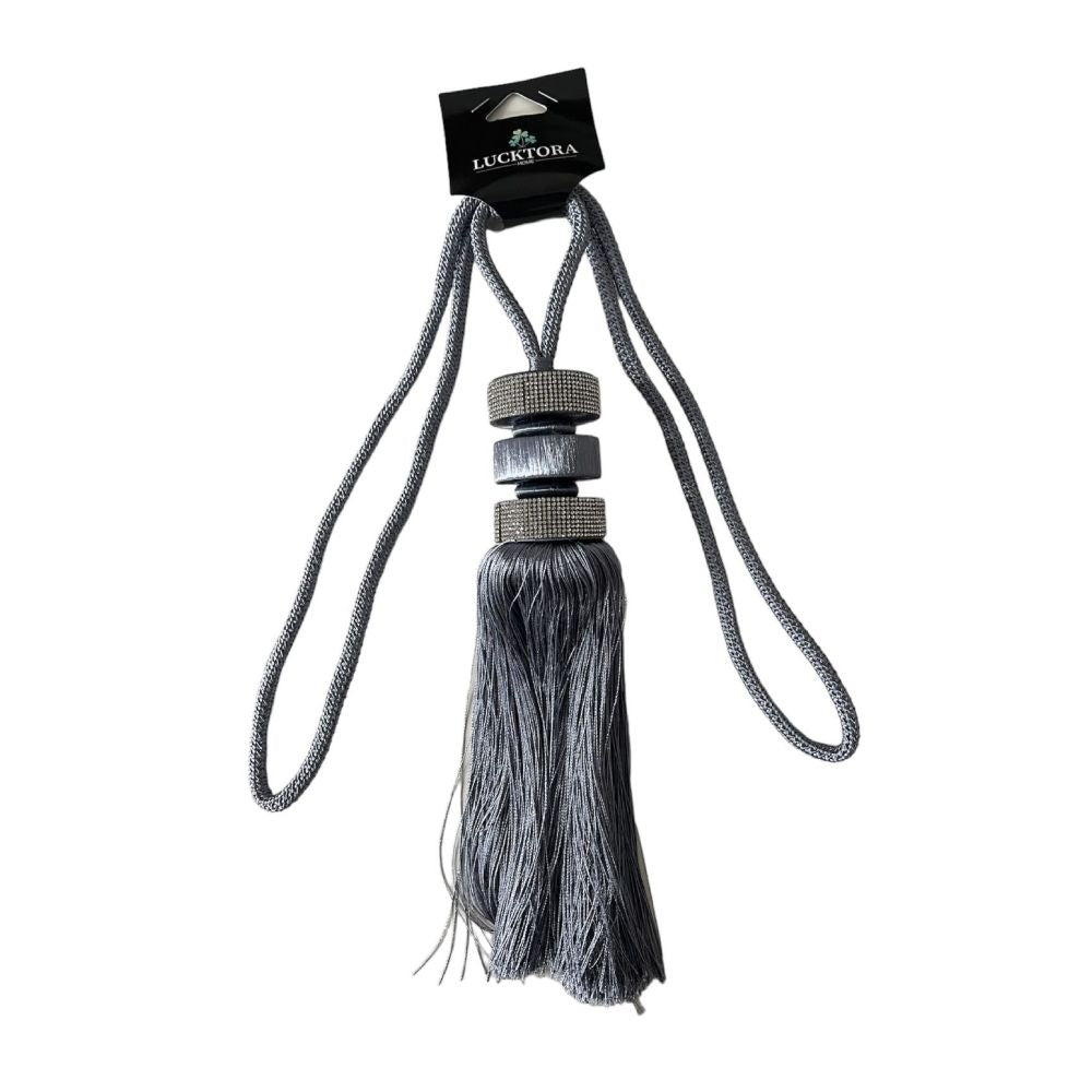 Luxury Δέστρα Φούντα Γκρι 50cm L3332-3