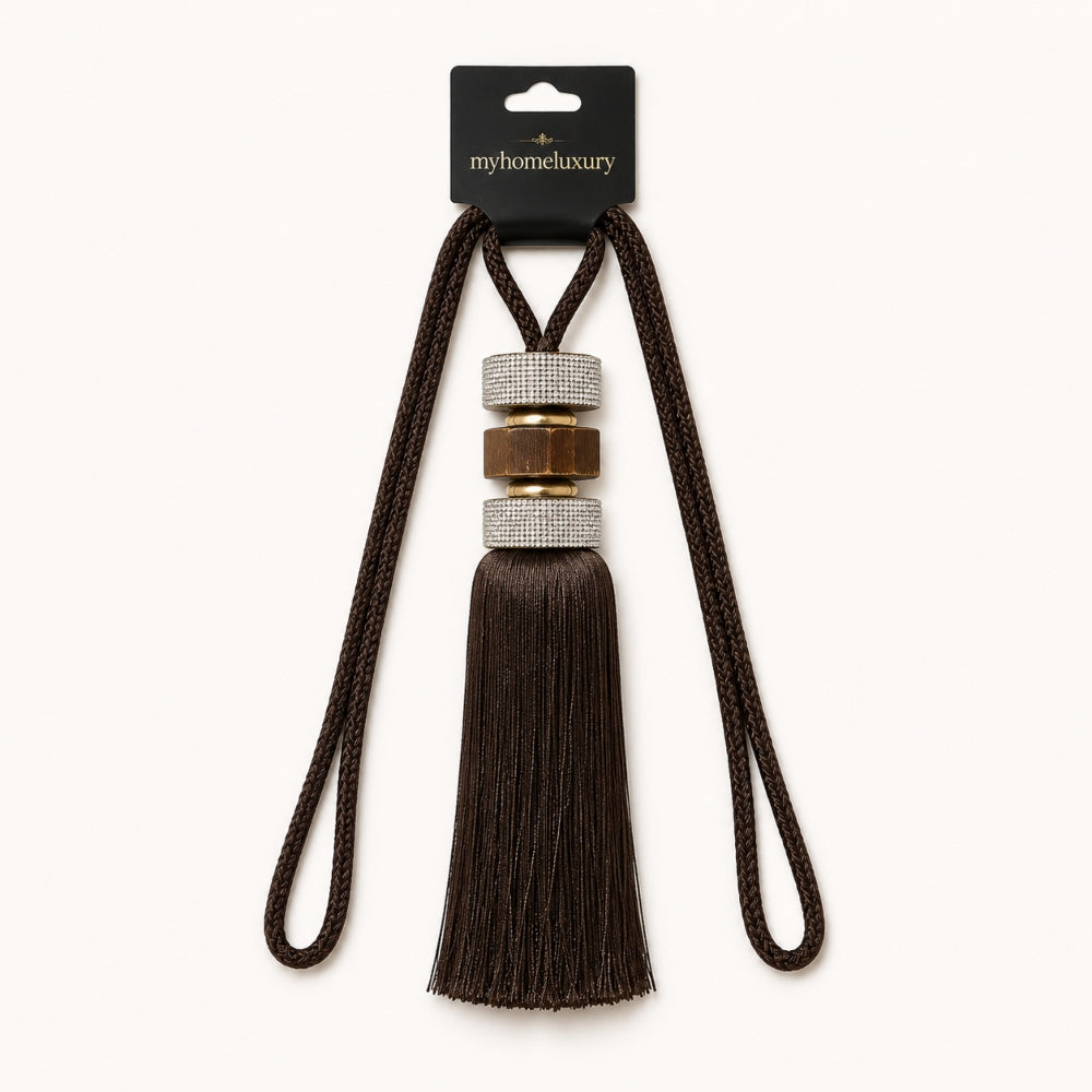 Luxury Δέστρα Φούντα Καφέ 50cm L3332-2