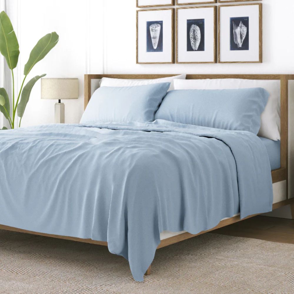 Σετ Σεντόνια Ημίδιπλα Polycotton 160x240 Μπλε LUS-007160