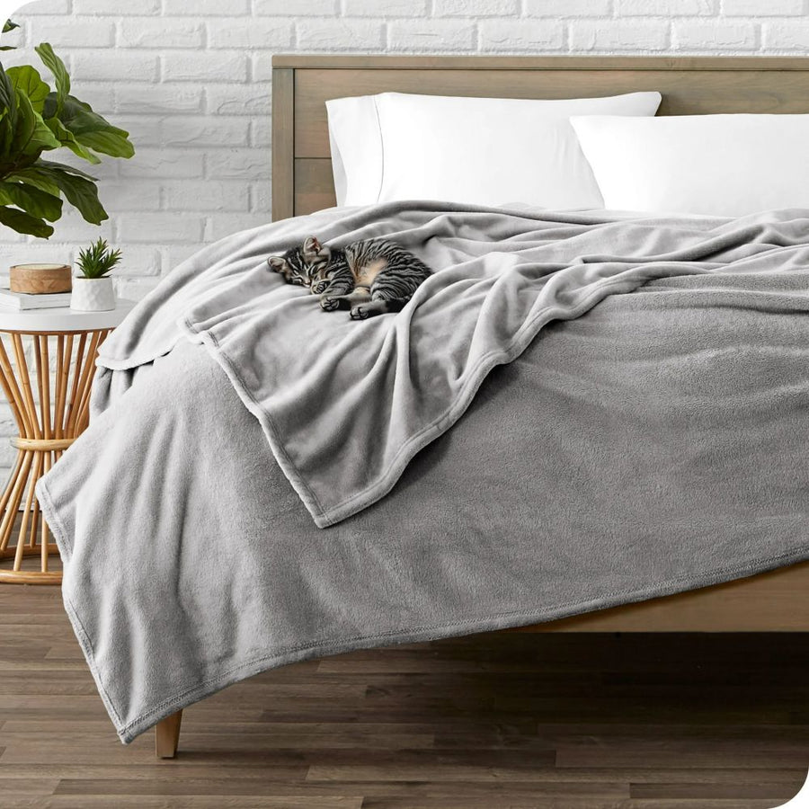 Κουβέρτα Coral Fleece Γκρι Ανοιχτό Υπέρδιπλη 220x240cm PB-11 — 1