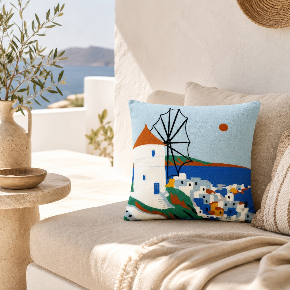 Διακοσμητική Μαξιλαροθήκη 45x45cm με Κέντημα MHL-10