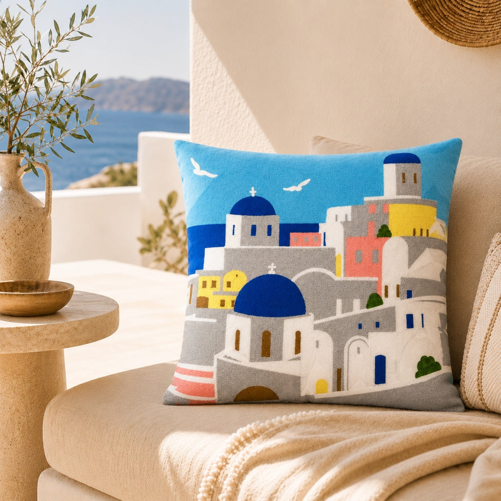 Διακοσμητική Μαξιλαροθήκη 45x45cm με Κέντημα MHL-14