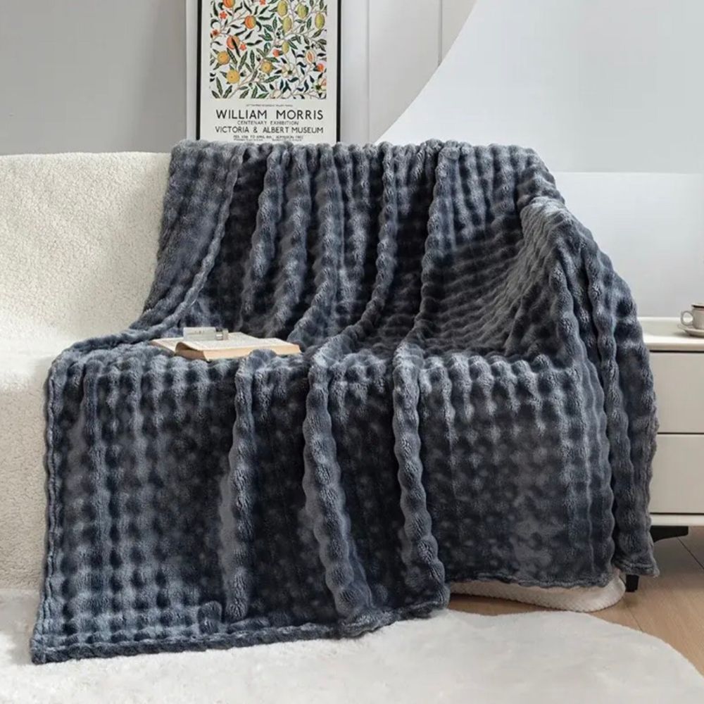 Κουβέρτα Flannel Fleece Γκρι Σκούρο Ημίδιπλη 160x220cm PPMT-16160