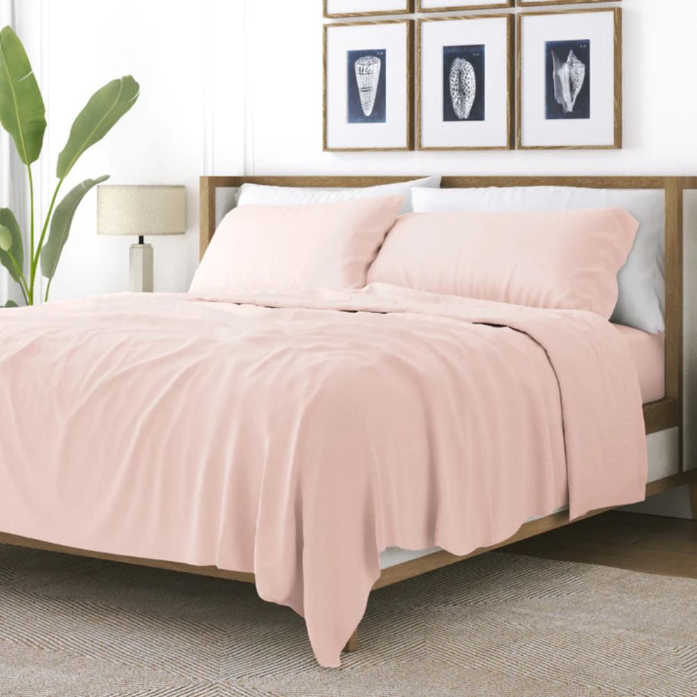 Σετ Σεντόνια Υπέρδιπλα Polycotton 220x240cm Πούδρα LU-010220