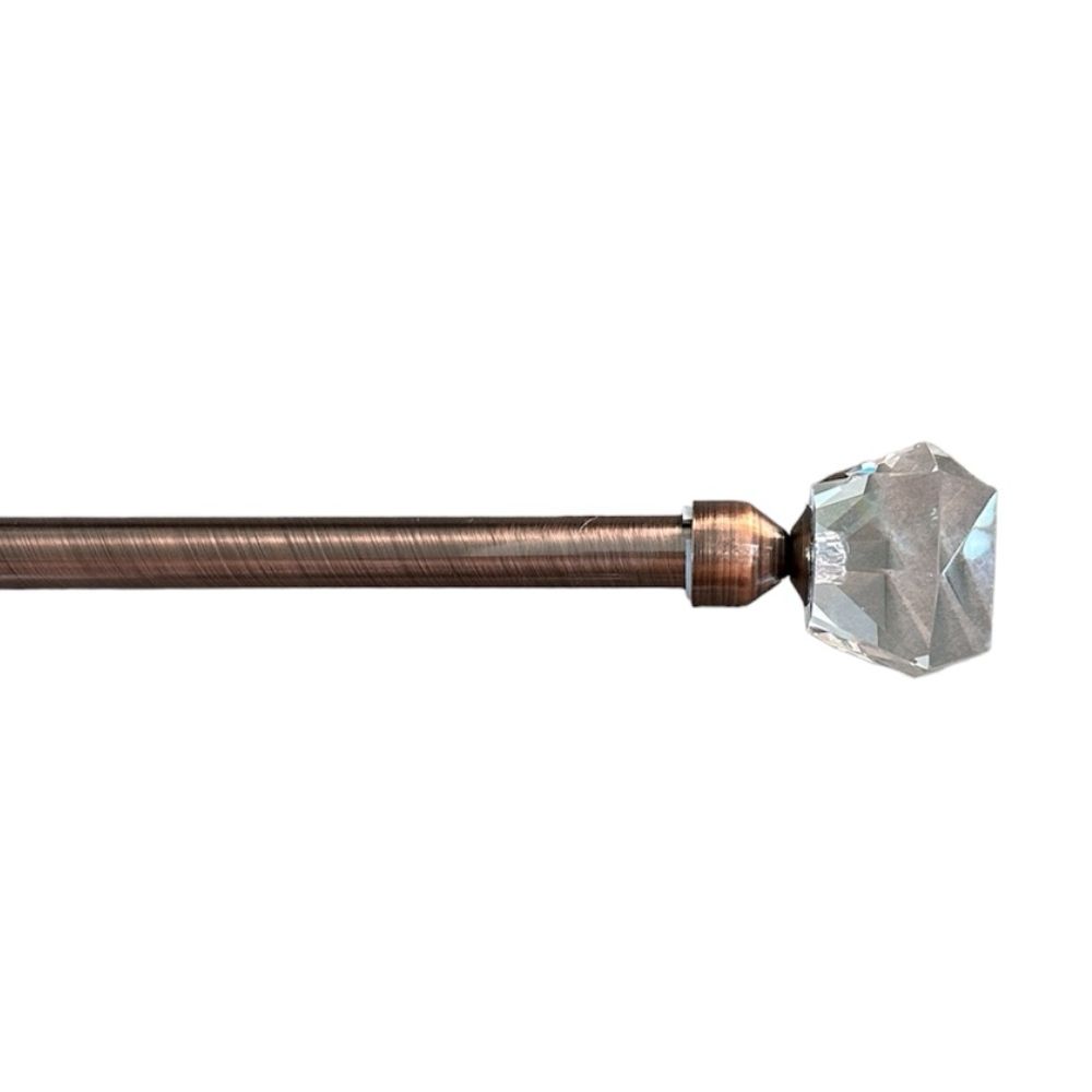 Crystal Μονό Κουρτινόξυλο Μπρονζέ 120 εώς 200 cm 19mm FSJ-S2BRONZE