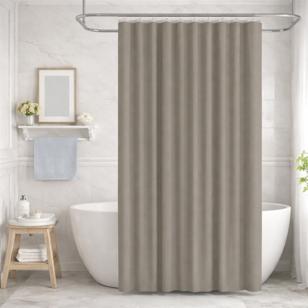 Κουρτίνα Μπάνιου Γκρί Σκούρο 180x180cm Υφασμάτινη Αδιάβροχη TWMHL-6