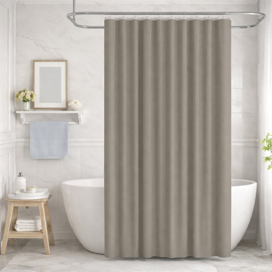 Κουρτίνα Μπάνιου Γκρί Σκούρο 180x180cm Υφασμάτινη Αδιάβροχη TWMHL-6 — 1