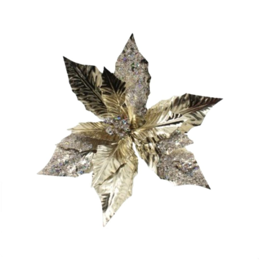 Χρυσό Διακοσμητικό Λουλούδι με Glitter 37cm — 1