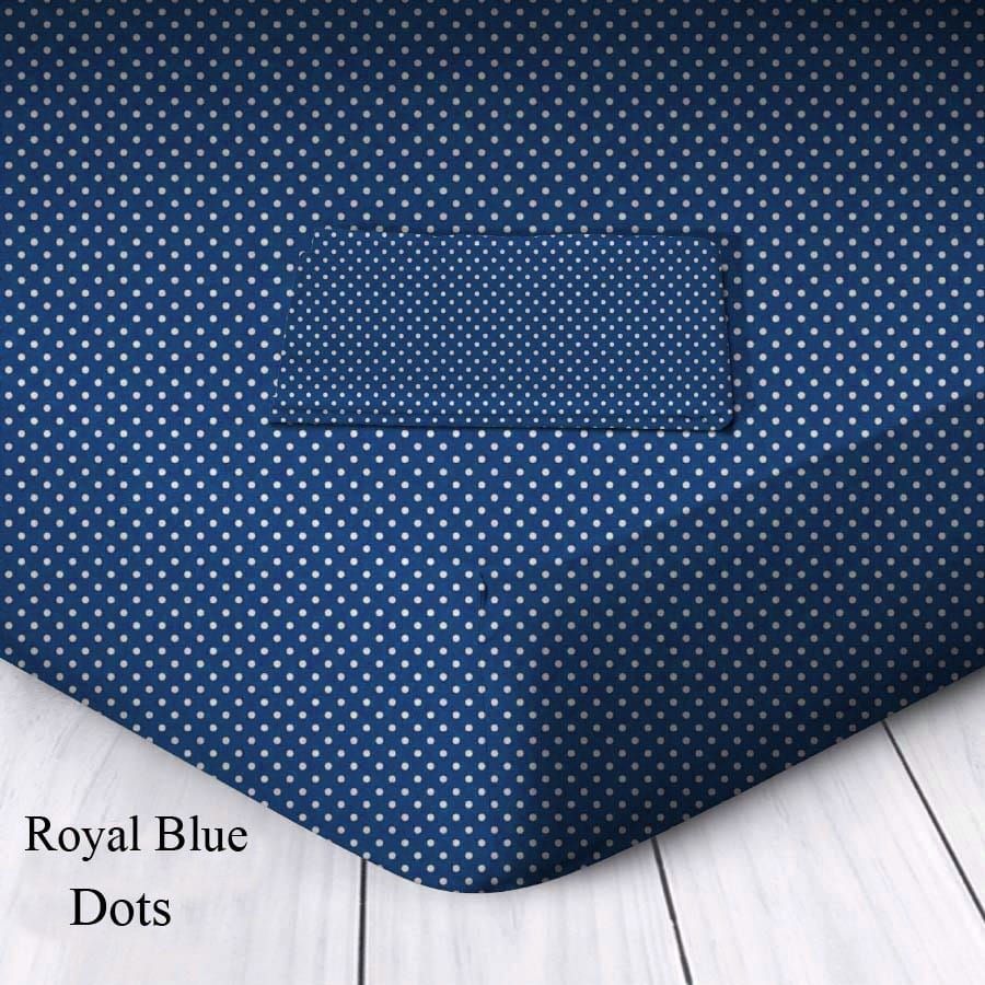 Σεντόνι Ημίδιπλο Με Λάστιχο 120X200+30 Πουά Royal Blue 100% Βαμβάκι 077120