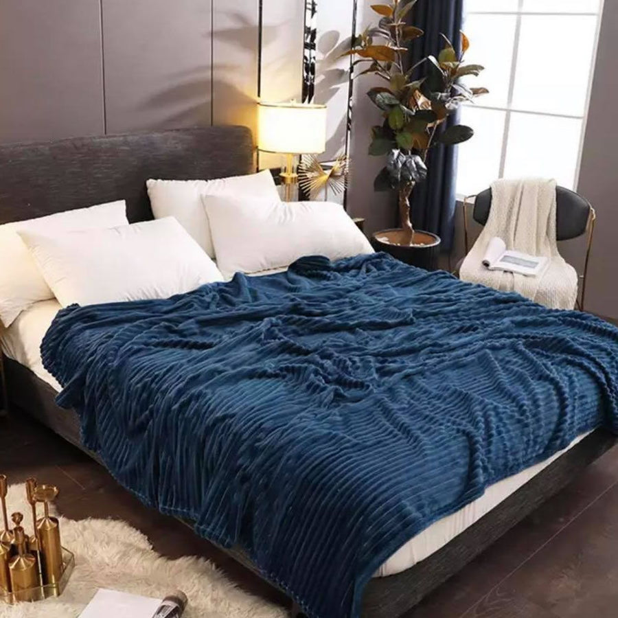 Stripes Blue Κουβέρτα Fleece Super Soft 220X240cm 9963-7 — 1