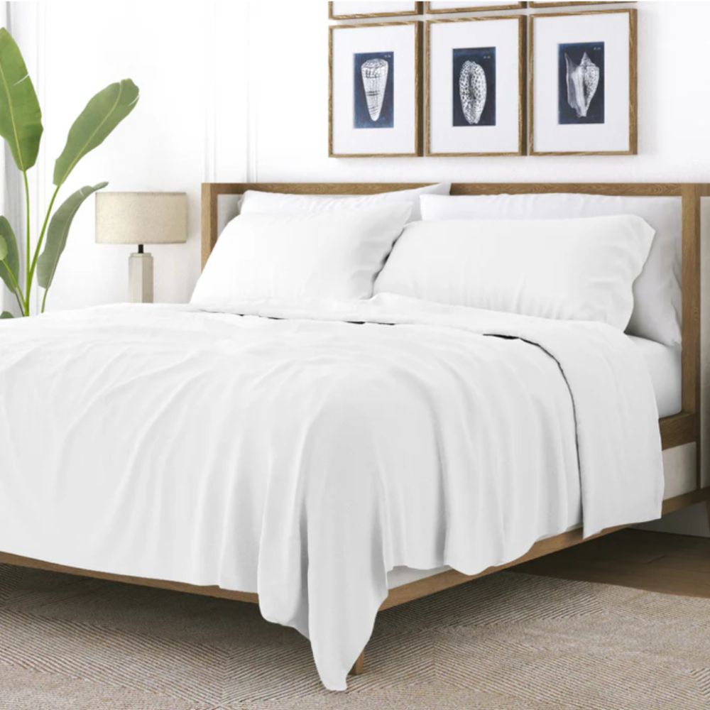 Σετ Σεντόνια Υπέρδιπλα Polycotton 220x240cm Λευκά LU-012220